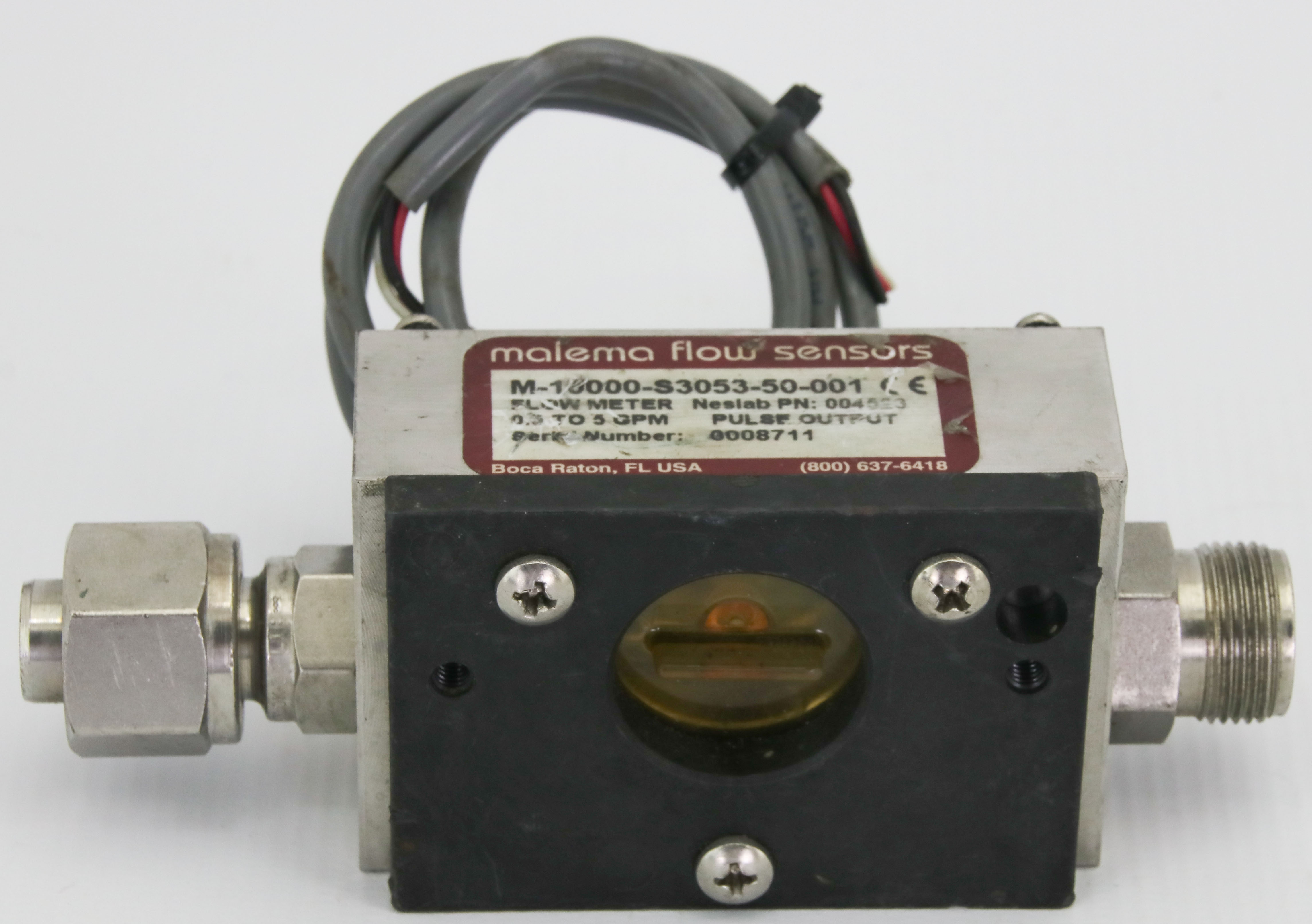 メル 11800 MALEMA FLOW METER, 0.3 - 5 GPM, NESLAB PN: 004523 M-10000